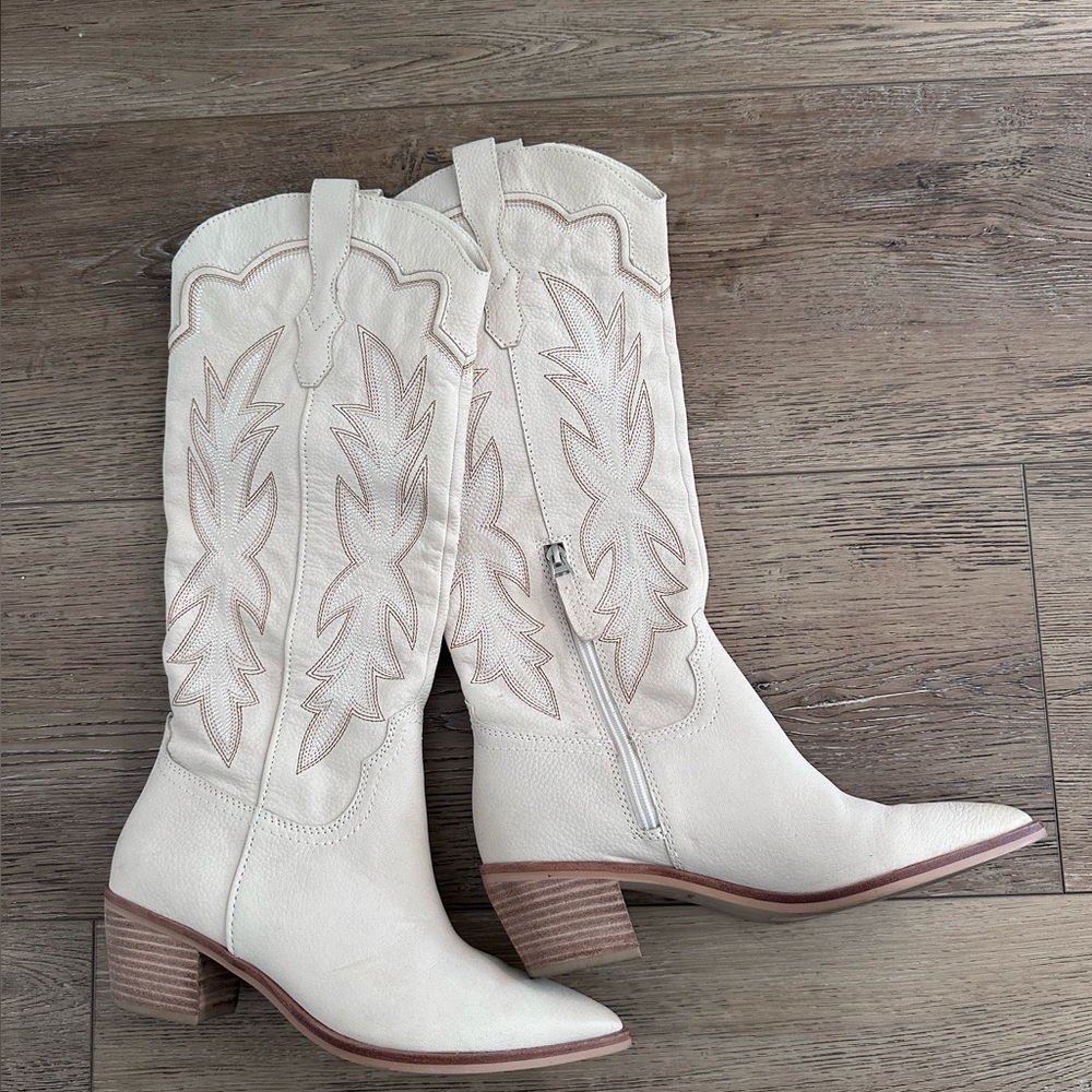 Dolce Vita White Cowboy Boots